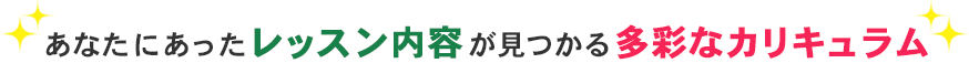 あなたにあったレッスン内容が見つかる多彩なカリキュラム