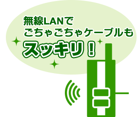 無線LANでごちゃごちゃケーブルもスッキリ！