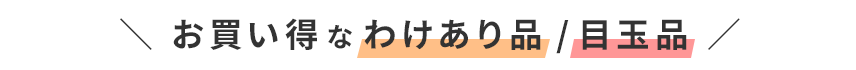 お買い得なわけあり品/目玉品