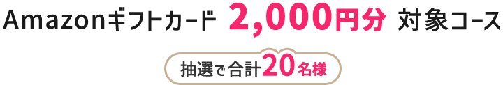 Amazonギフトカード 2,000円分対象コース 抽選で合計20名様