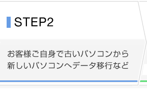 STEP2 お客様ご自身で古いパソコンから新しいパソコンへデータ移行など