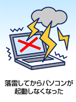 落雷してからパソコンが起動しなくなった